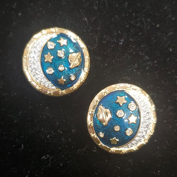 Swarovski Jewelry - Swarovski Crystal moon star planet earrings SP1